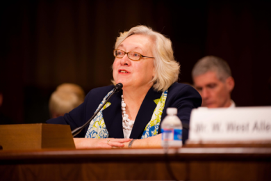 Judge Julia S. Gibbons testifies before the Senate Judiciary Subcommittee on Bankruptcy and the Courts.