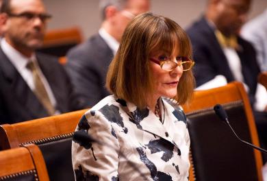 Judge Irene Keeley, chair of the Criminal Law Committee of the Judicial Conference, testifies before the U.S. Sentencing Commission.