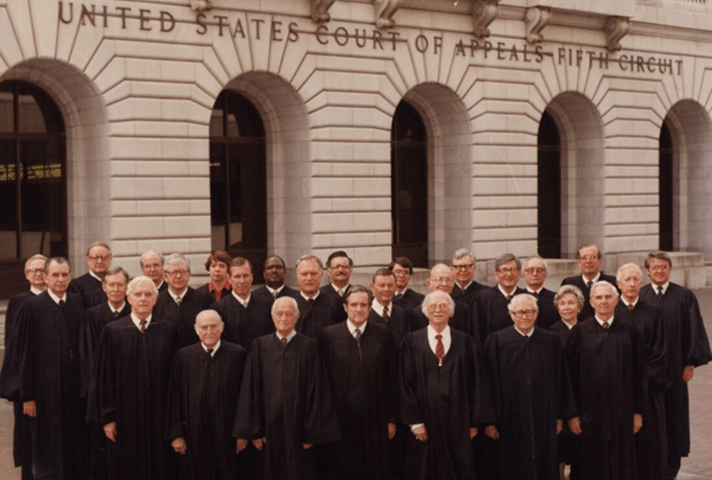Image: Phyllis Kravitch (upper center) and Carolyn Dineen King (upper right) were the first women on the Fifth Circuit Court of Appeals in this 1979 photo. King later served as the court's chief judge. 