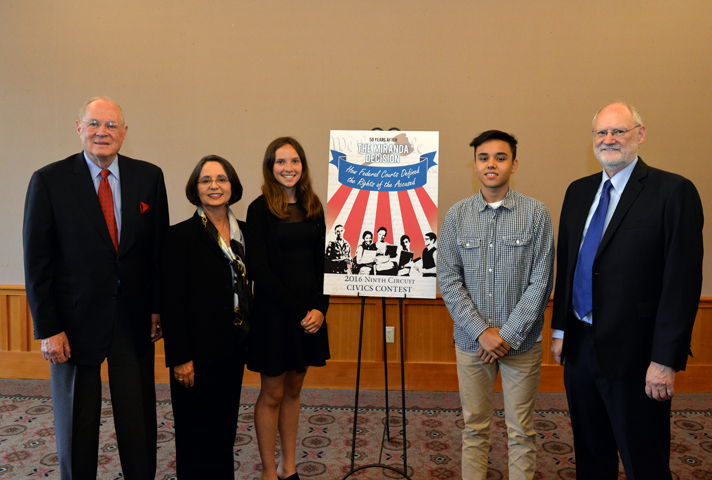 Judges with 9th Circuit Civics Contest winners