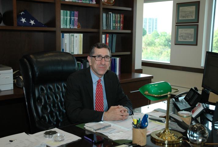 Magistrate Judge Thomas M. Di Girolamo occupies one of five chambers in the new Greenbelt suite. Because of courthouse crowding, he previously had been shuffled into multiple temporary spaces.