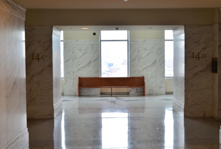 Hallways were empty in a typically busy Moynihan Courthouse, the venue for much of the nation's major financial litigation.