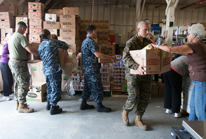 The Southern District of California donated food to the Miramar Food Locker, an organization that provides assistance to military families. Photo: Lance Cpl. Rebecca Eller, DVIDs