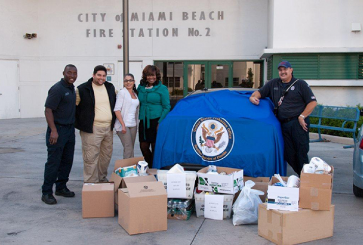 The Southern District of Florida Probation Office collected donations for Miami Fire Rescue’s efforts to help victims of Hurricane Sandy. 