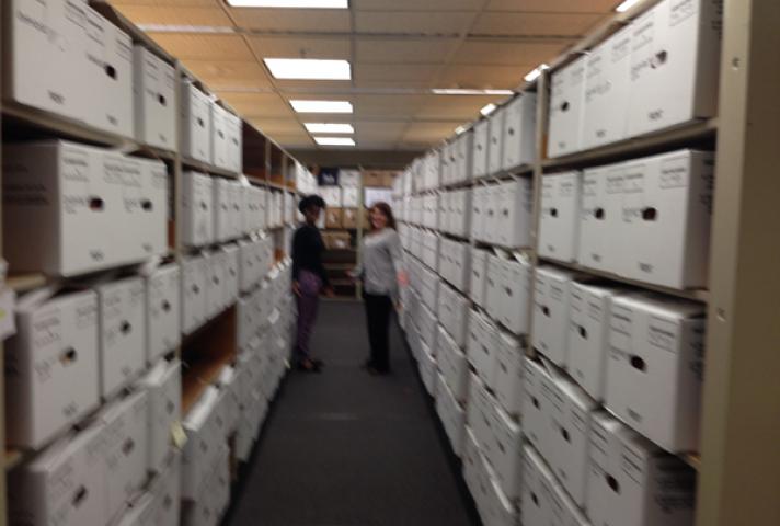 Before:  Boxes of case files line the shelves at the U.S. Bankruptcy Court for the Southern District of New York had a room filled with files.