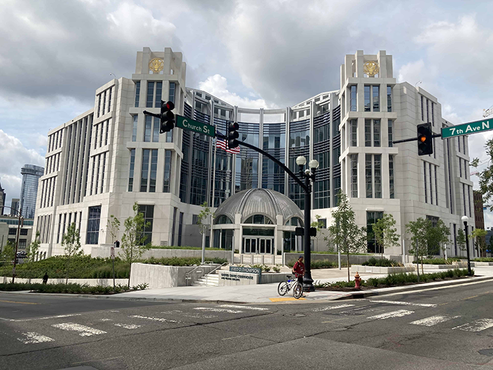 An outside view of the new federal courthouse in Nashville, Tennessee. 