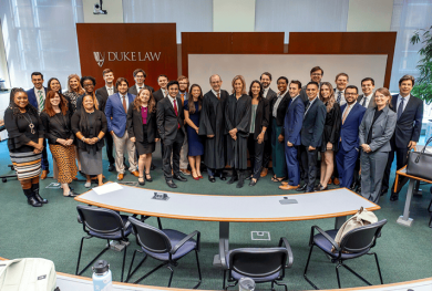 First-year law students participate in the Judiciary’s Civil Discourse and Difficult Decisions at Duke Law School.