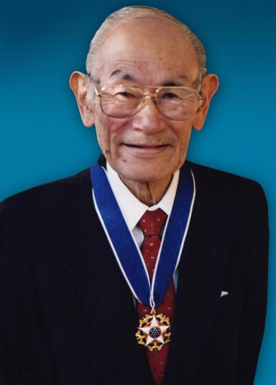 Fred Korematsu, with the Presidential Medal of Freedom.
