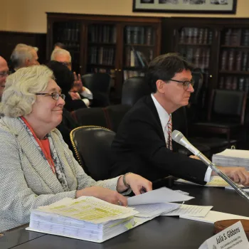 Judge Julia Gibbons and AO Director James Duff at the House hearing on the Judiciary’s FY 2016 Appropriations