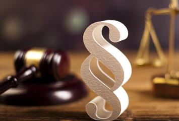the key symbols of the Judiciary... the gavel, scales of justice, and code symbol.