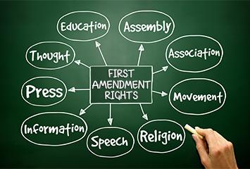 Your first amendment rights as a citizen of the United States are here.