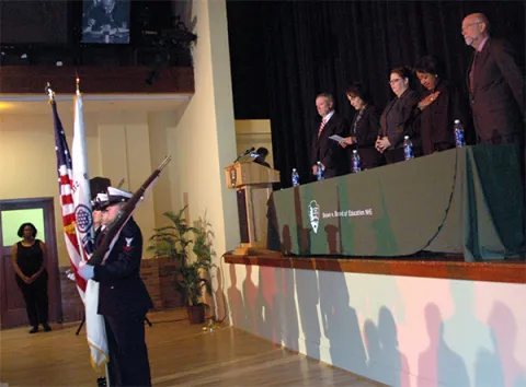 USCG Color Guard advancing the colors. USCG Color Guard advancing the colors.
