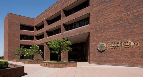Frank Carlson Federal Building and Courthouse in Topeka, Kansas. Frank Carlson Federal Building and Courthouse in Topeka, Kansas.
