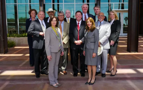 Federal Judges outside Yuma Courthouse at the John M. Roll U.S. Courthouse Dedication Ceremony on Thursday, April 24, 2014. L to R: (Front) Magistrate Judge Jacqueline Rateau and Magistrate Judge Leslie A. Bowman. (Middle) Magistrate Judge D. Thomas Ferra Federal Judges outside Yuma Courthouse at the John M. Roll U.S. Courthouse Dedication Ceremony on Thursday, April 24, 2014. L to R: (Front) Magistrate Judge Jacqueline Rateau and Magistrate Judge Leslie A. Bowman. (Middle) Magistrate Judge D. Thomas Ferra