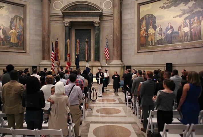 Naturalization ceremony at the National Archives in Washington, D.C.