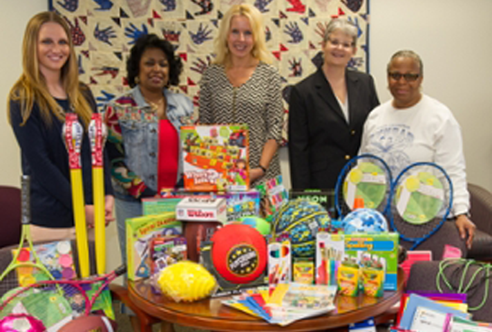 Over $500 worth of toys and school supplies were donated by the district to the East St. Louis Project Success program.