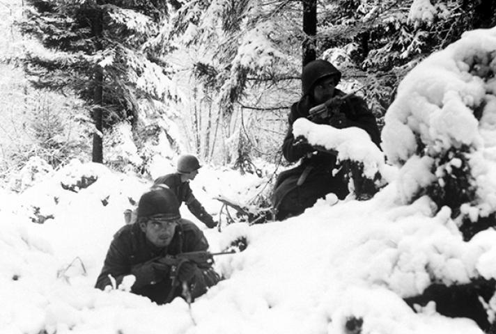 Several judges interviewed fought during the bitterly cold winter months of 1944 and 1945, some during the Battle of the Bulge, above. Photo courtesy: National Archives