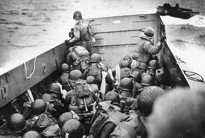 D-Day, above, launched a tidal wave of men and material into France and Germany. Many future federal judges were part of the conquest of Nazi Germany. Photo courtesy: National Archives