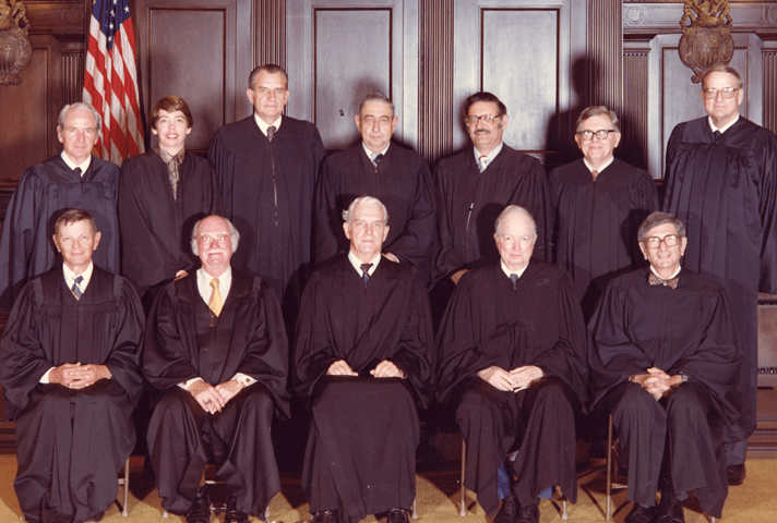 Image: Judge King with her 5th circuit colleagues after a reorganization in 1981.