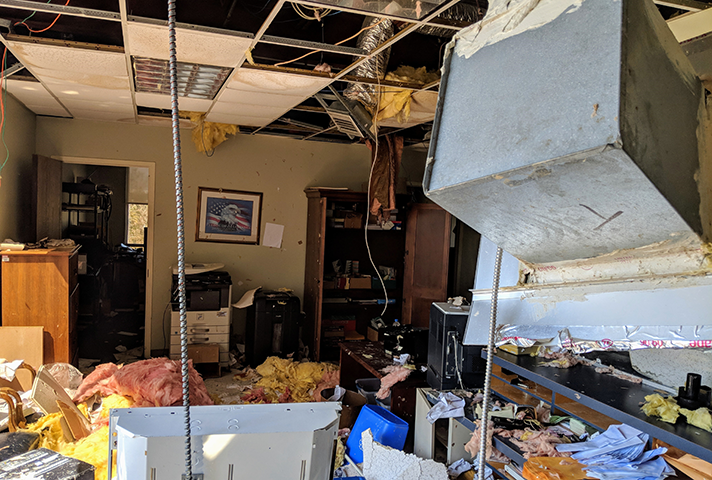 The Panama City clerk’s office was uninhabitable after the building’s roof caved in during Hurricane Michael.