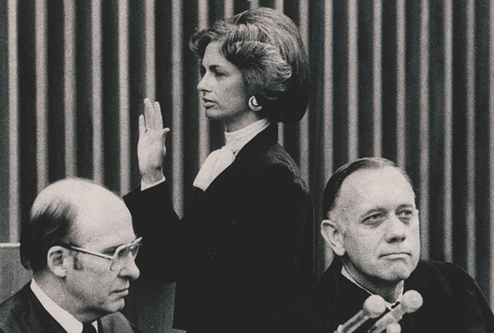 Image: Stephanie Seymour is sworn into the Tenth Circuit Court of Appeals in 1979. 