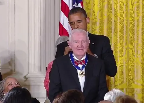 Justice John Paul Stevens receives Presidential Medal of Freedom. Justice John Paul Stevens receives Presidential Medal of Freedom.
