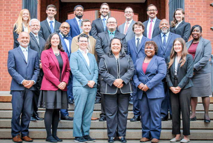 Staff of the Clerk’s Office for the U.S. Court of Appeals for the Federal Circuit on the courthouse steps.