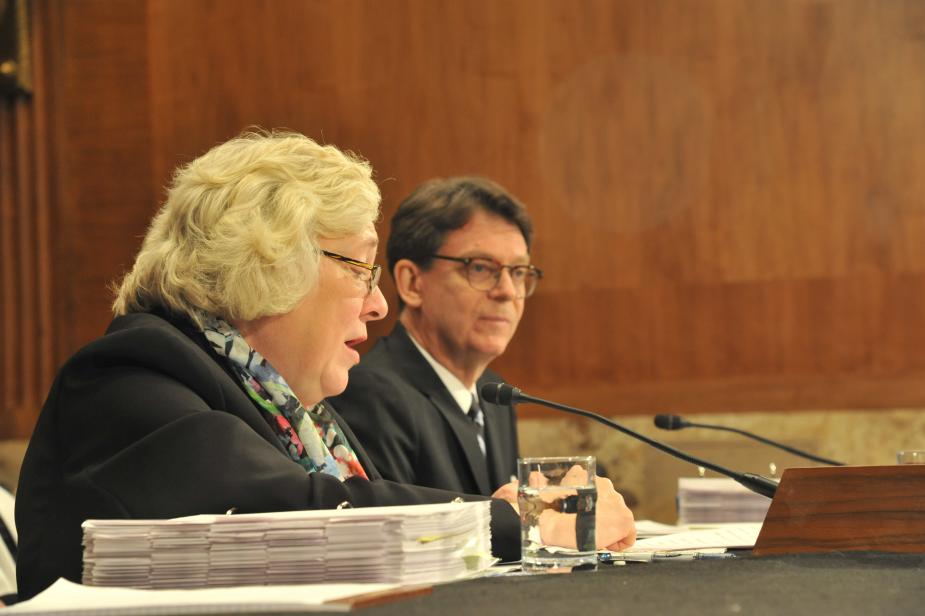 Judge Julia Gibbons and AO Director James Duff at the Senate hearing on the Judiciary’s FY 2016 Appropriations Senate appropriations hearing 