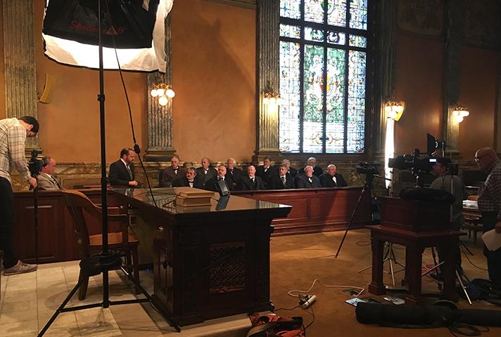 Filming of the Indiana courts video.