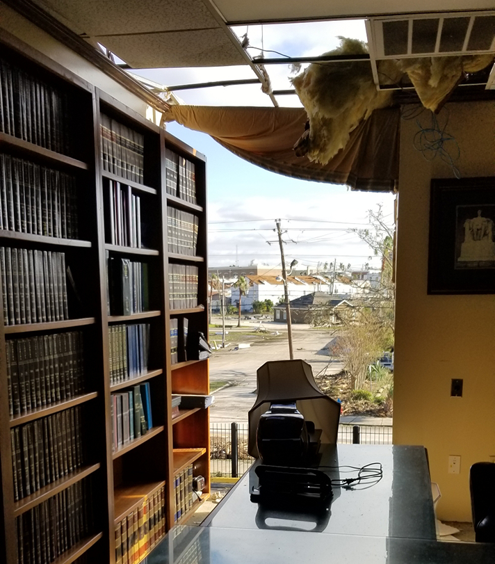 Windows and a portion of the roof were ripped from the law library at the courthouse in Panama City after Hurricane Michael plowed through the Florida panhandle.